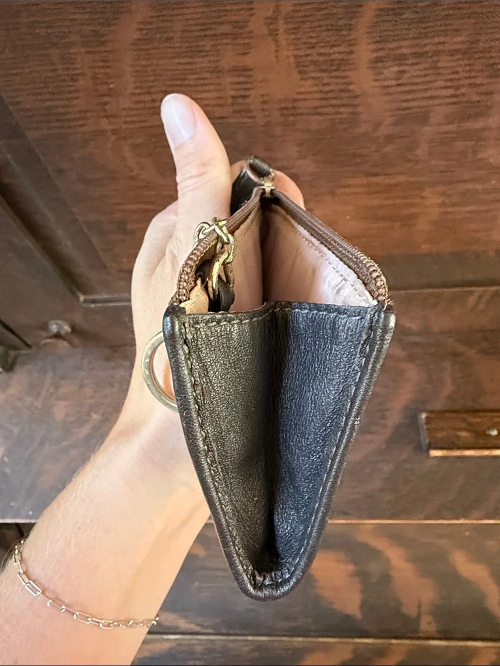 Coach C card holder wallet key chain